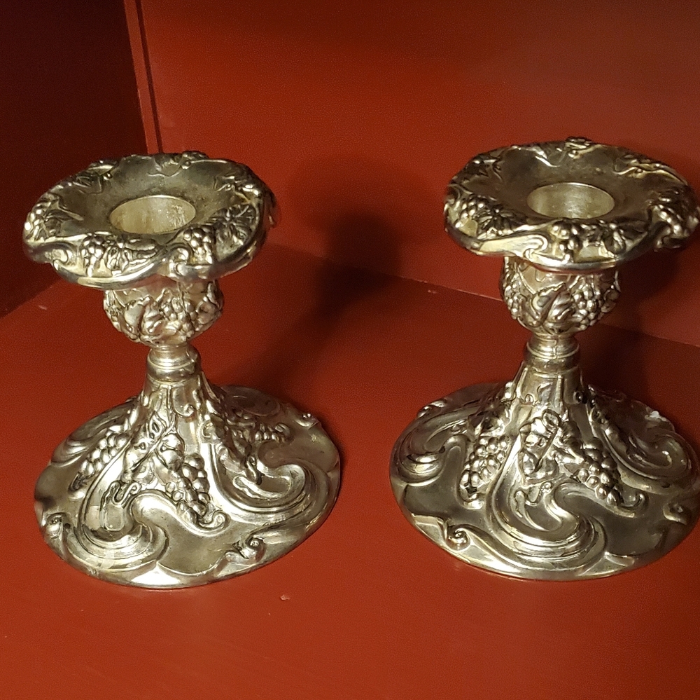 Vintage Godinger Baroque Silver Candlesticks